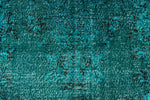 6x10 Blue and Black Turkish Overdyed Rug