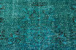 6x10 Blue and Black Turkish Overdyed Rug