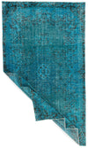 6x10 Blue and Black Turkish Overdyed Rug