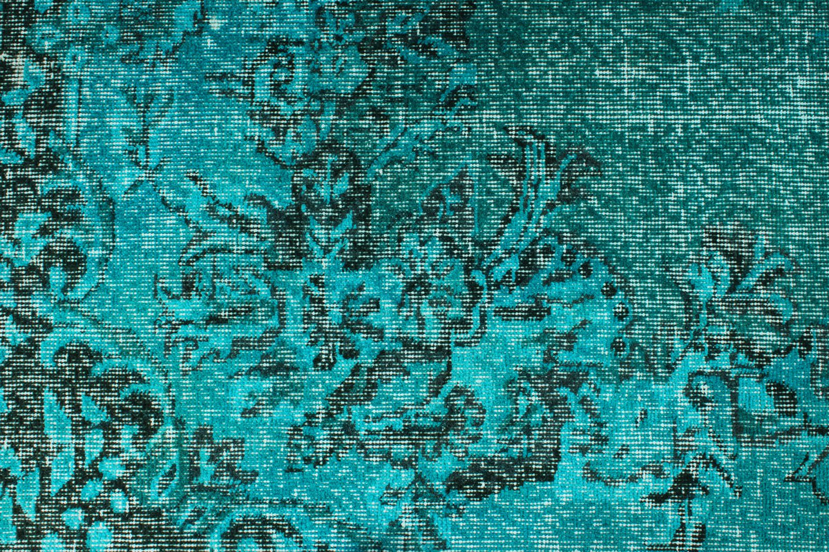 6x10 Blue and Black Turkish Overdyed Rug