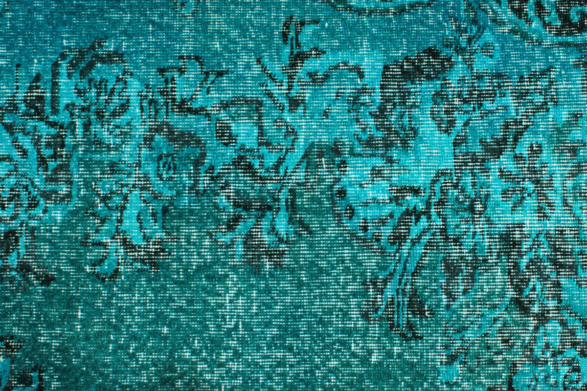 6x10 Blue and Black Turkish Overdyed Rug