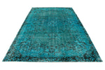 6x10 Blue and Black Turkish Overdyed Rug