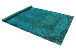 6x10 Blue and Black Turkish Overdyed Rug