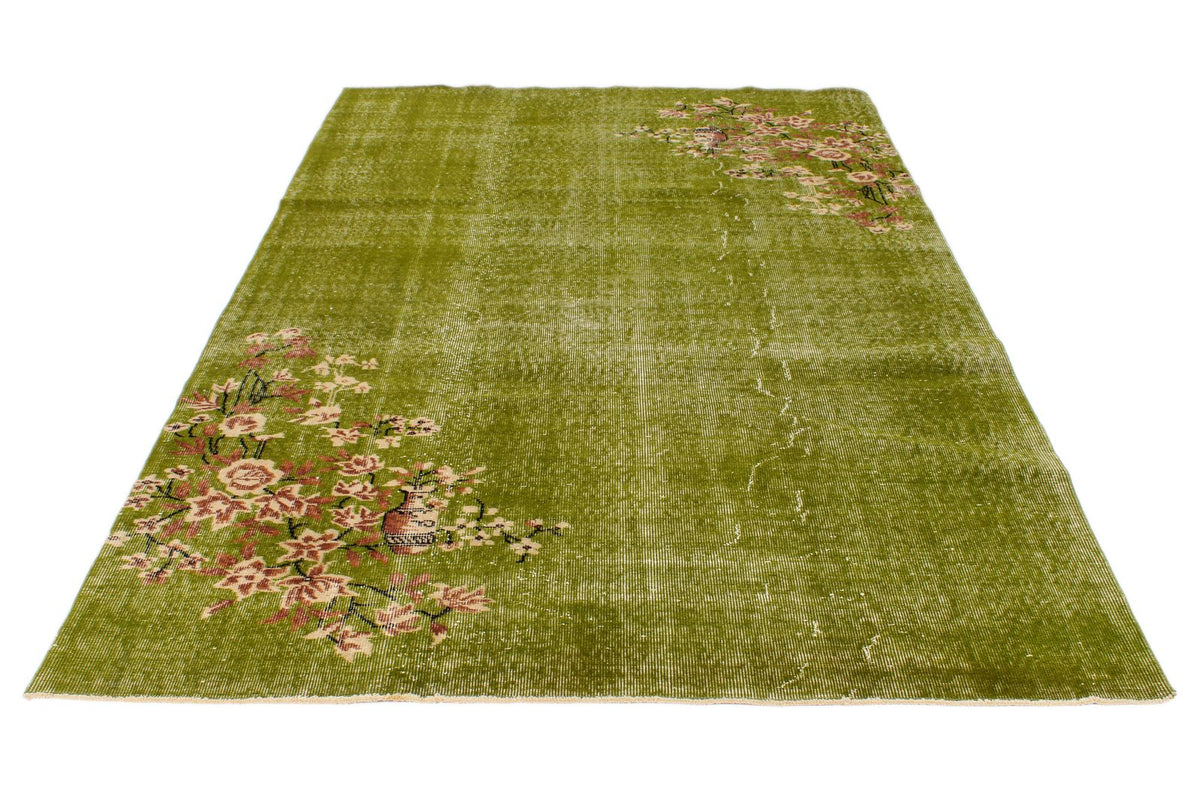 6x9 Green and Multicolor Modern Contemporary Rug