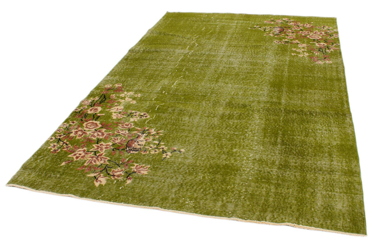 6x9 Green and Multicolor Modern Contemporary Rug