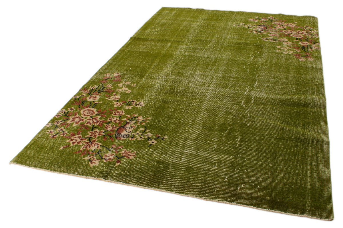 6x9 Green and Multicolor Modern Contemporary Rug