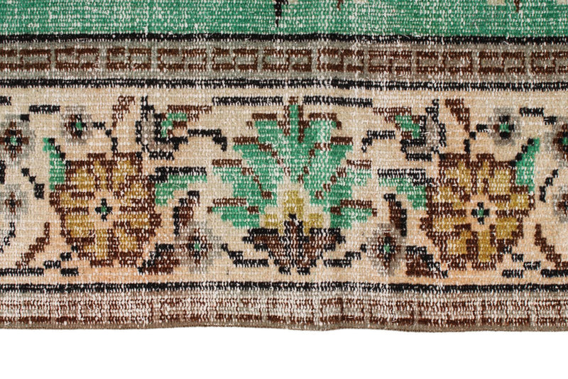 6x9 Mint and Ivory Turkish Overdyed Rug