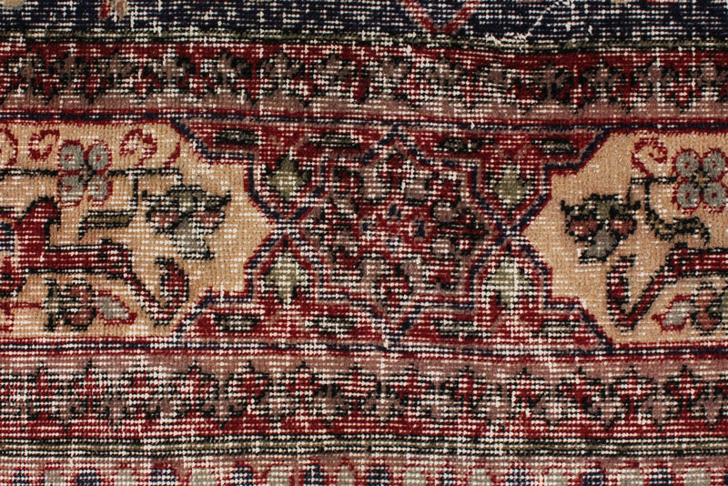 6x10 Navy and Multicolor Turkish Overdyed Rug