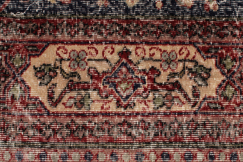 6x10 Navy and Multicolor Turkish Overdyed Rug