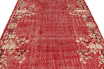 7x10 Red and Ivory Turkish Overdyed Rug