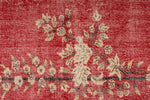 7x10 Red and Ivory Turkish Overdyed Rug