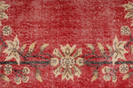 7x10 Red and Ivory Turkish Overdyed Rug