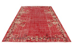 7x10 Red and Ivory Turkish Overdyed Rug