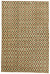 7x10 Beige and Green Turkish Anatolian Rug