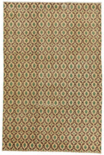 7x10 Beige and Green Turkish Anatolian Rug