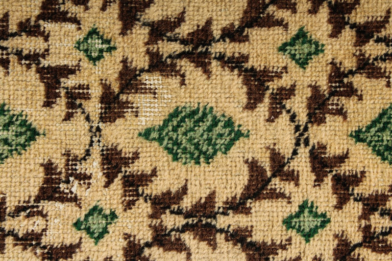 7x10 Beige and Green Turkish Anatolian Rug