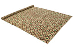 7x10 Beige and Green Turkish Anatolian Rug