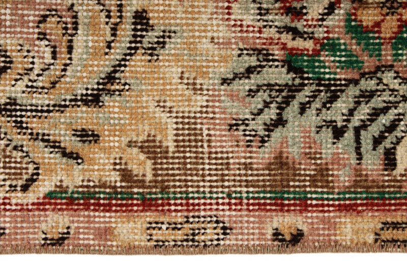 6x10 Rust and Multicolor Turkish Overdyed Rug