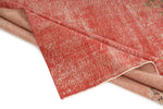 7x10 Red and Beige Turkish Overdyed Rug