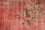 7x10 Red and Beige Turkish Overdyed Rug