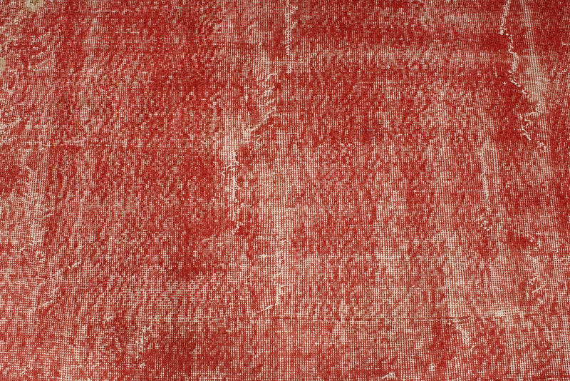 7x10 Red and Beige Turkish Overdyed Rug