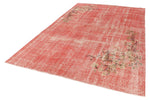 7x10 Red and Beige Turkish Overdyed Rug