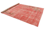 7x10 Red and Beige Turkish Overdyed Rug