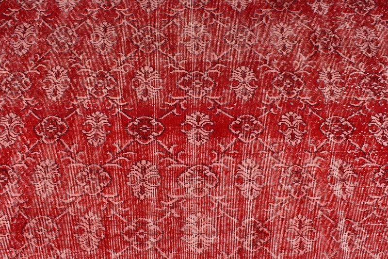 6x11 Burgundy and Light Red Turkish Anatolian Rug