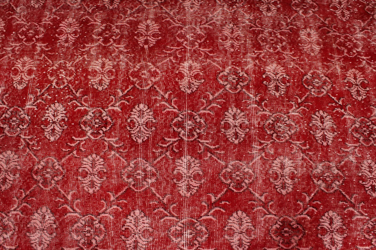 6x11 Burgundy and Light Red Turkish Anatolian Rug