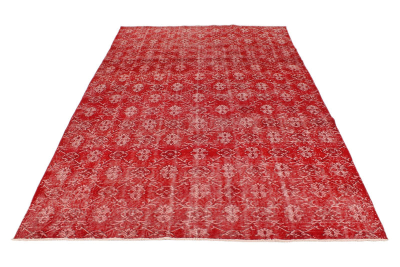 6x11 Burgundy and Light Red Turkish Anatolian Rug