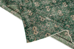 7x9 Green and Beige Turkish Overdyed Rug