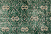 7x9 Green and Beige Turkish Overdyed Rug