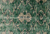7x9 Green and Beige Turkish Overdyed Rug