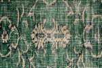 7x9 Green and Beige Turkish Overdyed Rug