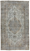 5x9 Blue and Brown Turkish Overdyed Rug