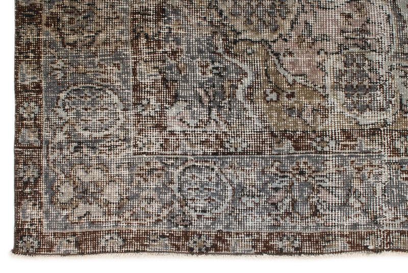 5x9 Blue and Brown Turkish Overdyed Rug