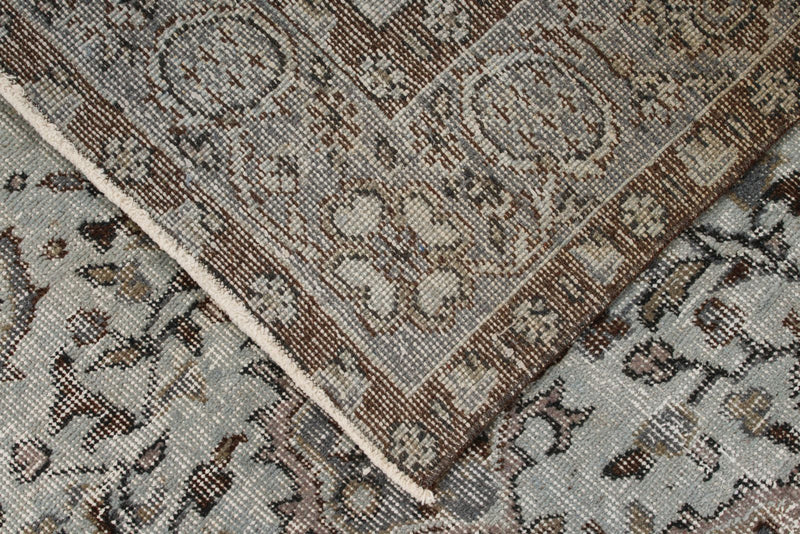 5x9 Blue and Brown Turkish Overdyed Rug