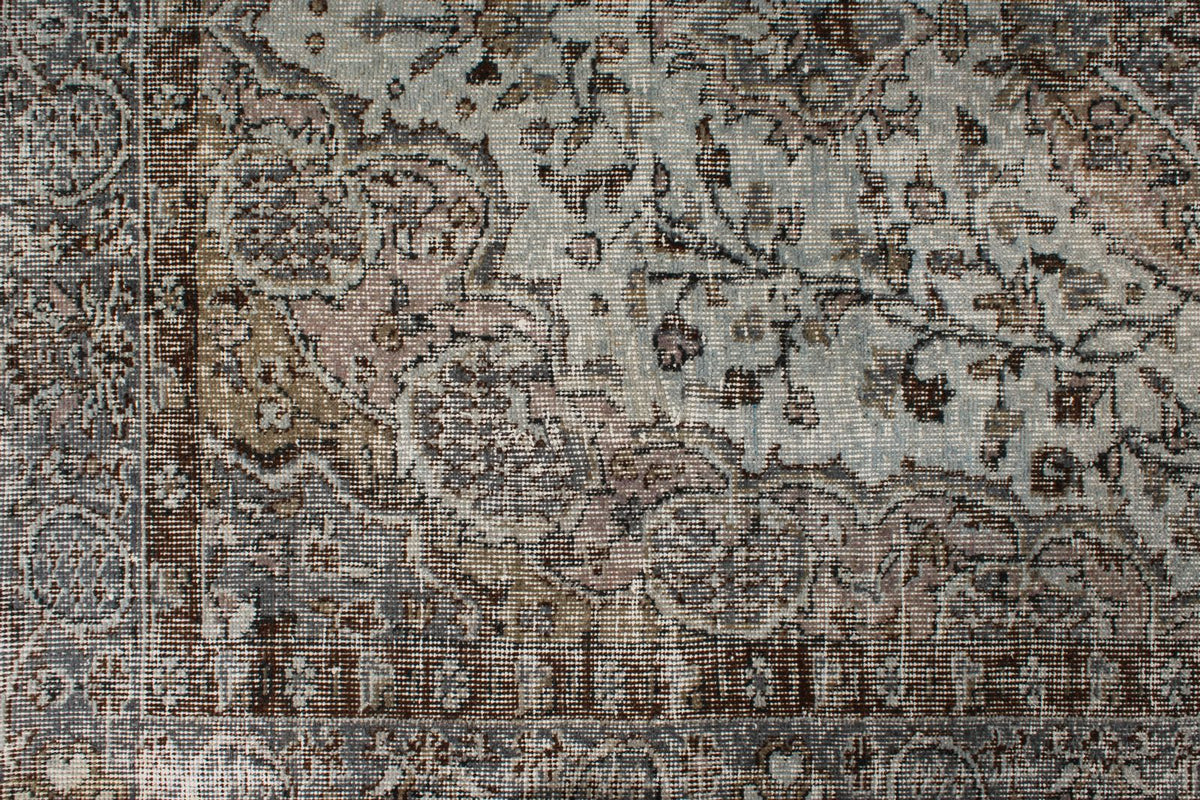 5x9 Blue and Brown Turkish Overdyed Rug