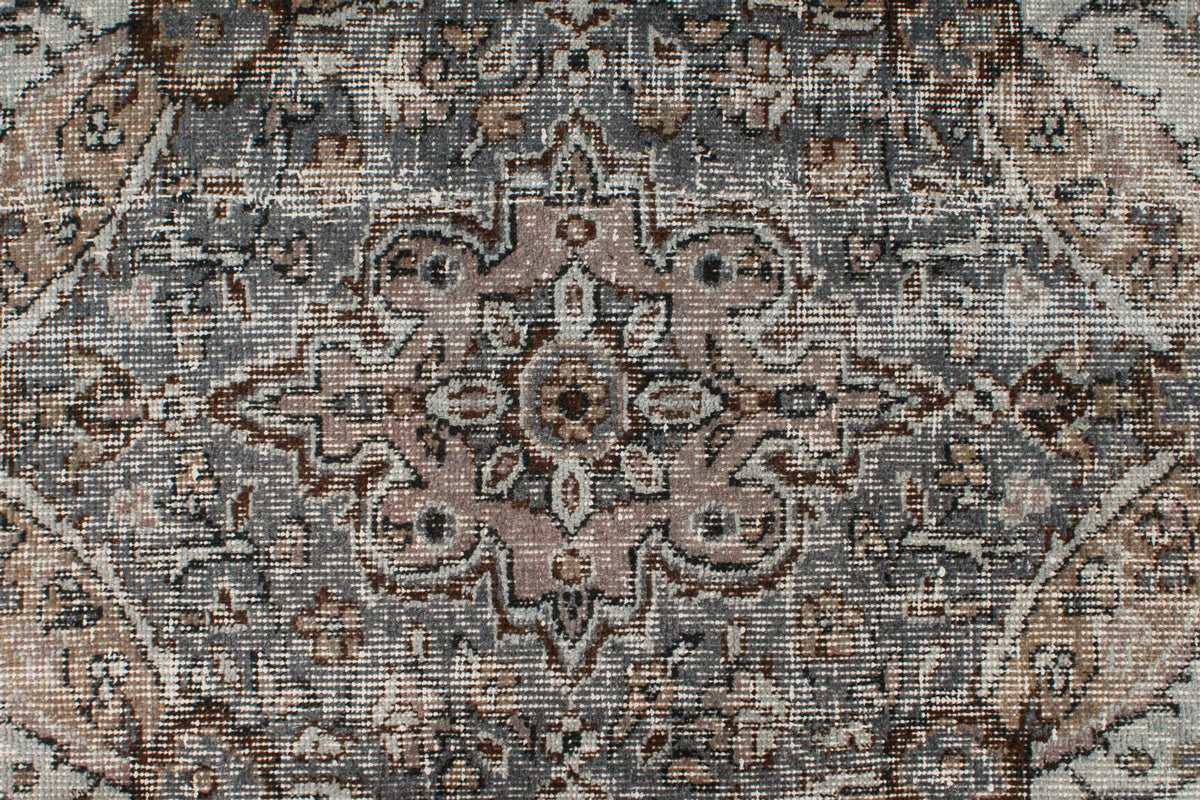 5x9 Blue and Brown Turkish Overdyed Rug