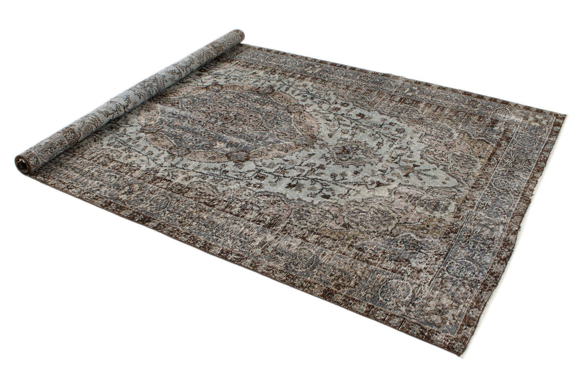 5x9 Blue and Brown Turkish Overdyed Rug