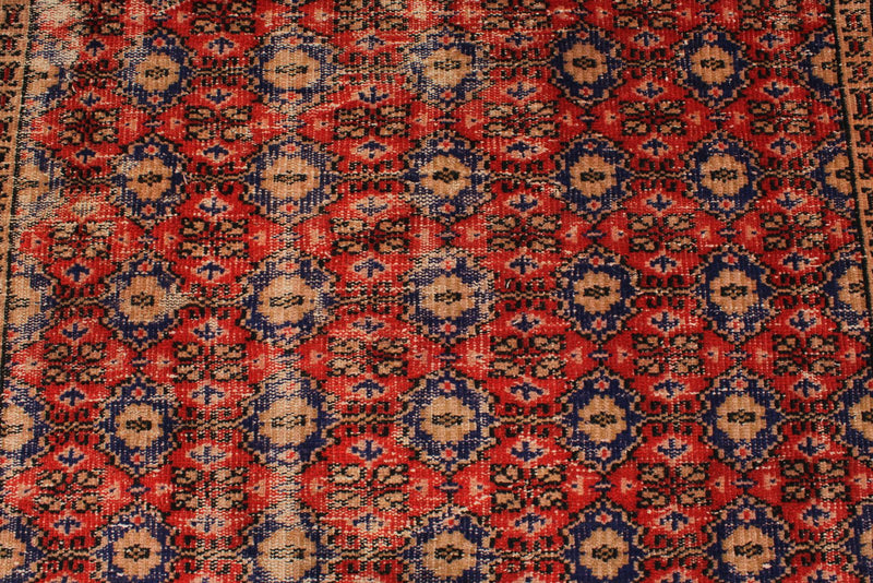 6x8 Red and Navy Turkish Overdyed Rug