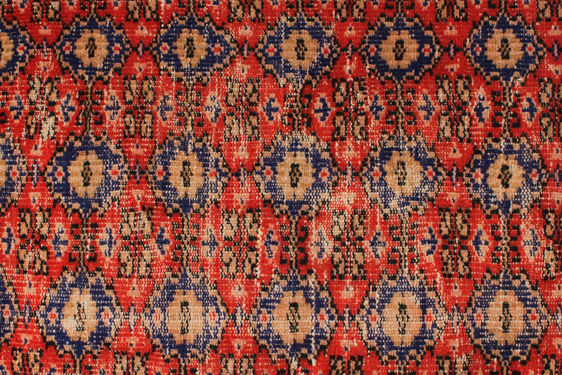 6x8 Red and Navy Turkish Overdyed Rug