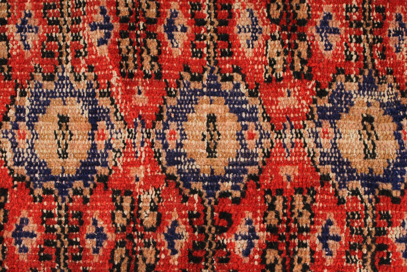 6x8 Red and Navy Turkish Overdyed Rug