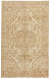 6x10 Ivory and Light Brown Turkish Overdyed Rug