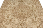 6x10 Ivory and Light Brown Turkish Overdyed Rug