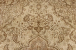 6x10 Ivory and Light Brown Turkish Overdyed Rug