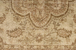 6x10 Ivory and Light Brown Turkish Overdyed Rug