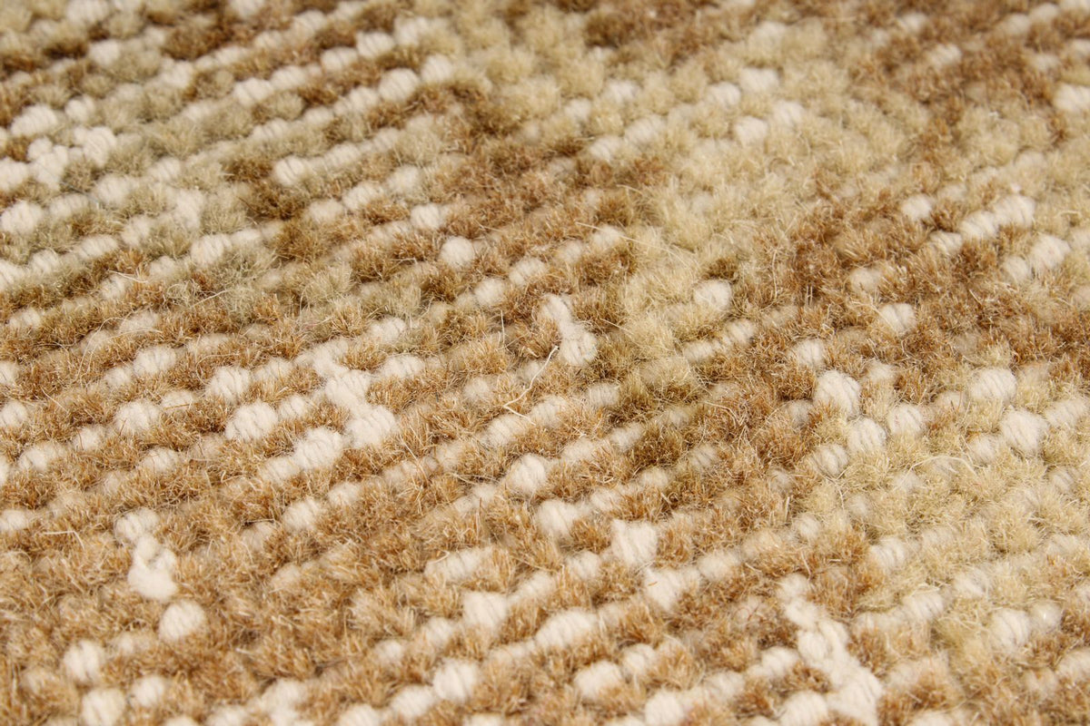 6x10 Ivory and Light Brown Turkish Overdyed Rug
