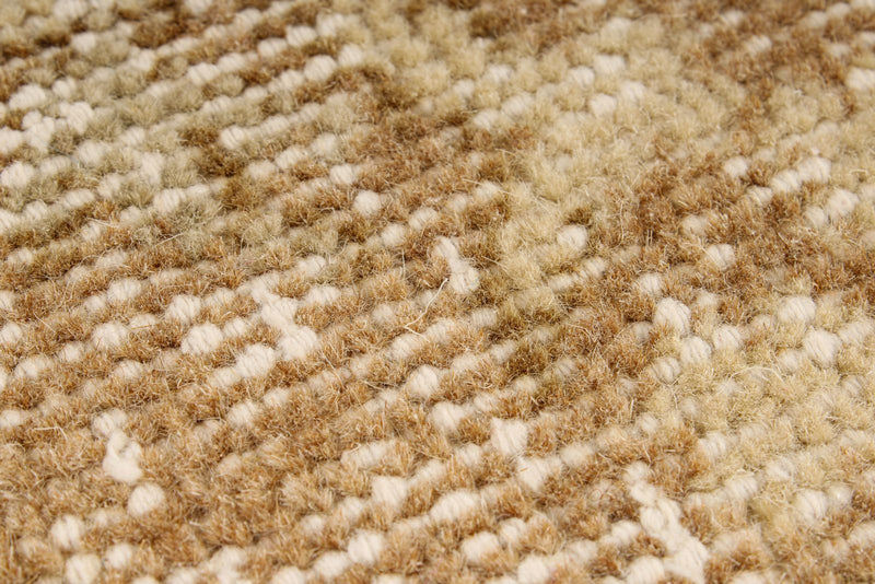 6x10 Ivory and Light Brown Turkish Overdyed Rug