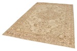 6x10 Ivory and Light Brown Turkish Overdyed Rug